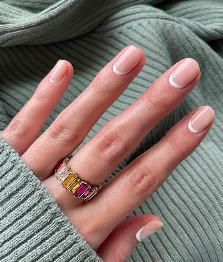 Simple Half Moon Nails
