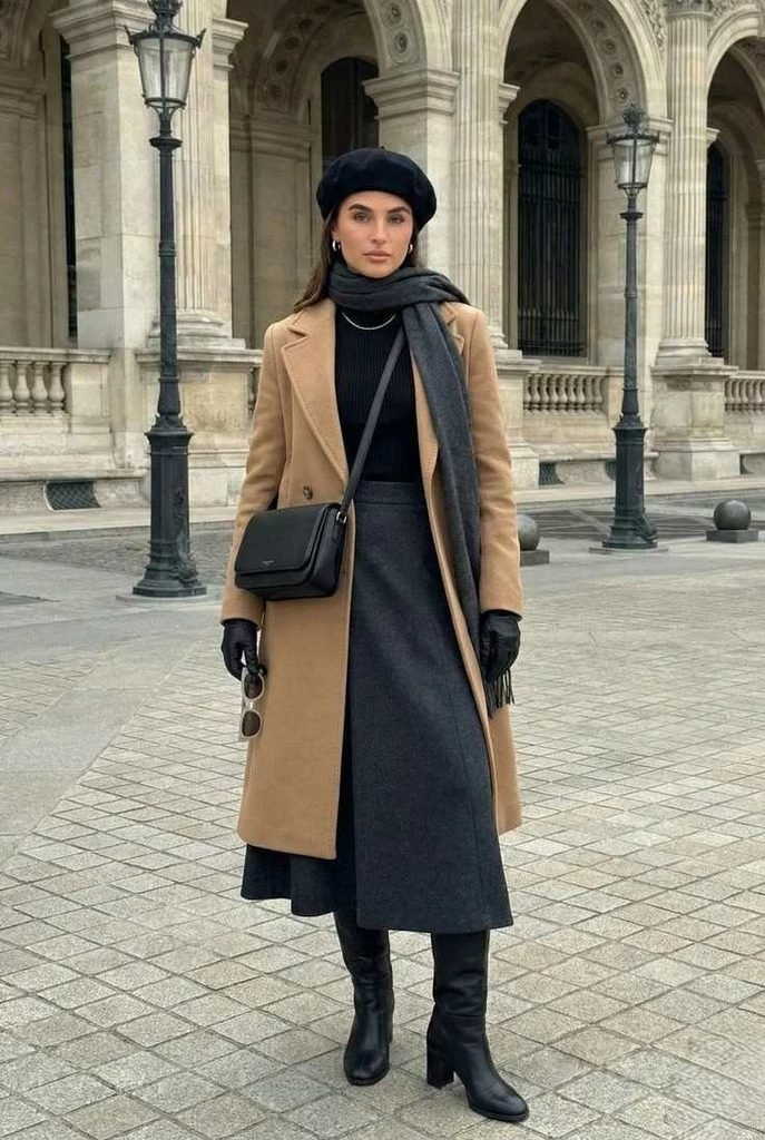 17 Fall Outfits Skirt Ideas That Bring a Chic Touch to Your Autumn Wardrobe 16 Skirt With a Long Wool Coat