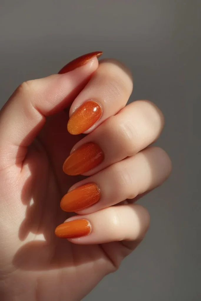 Soft Pumpkin Orange Nails