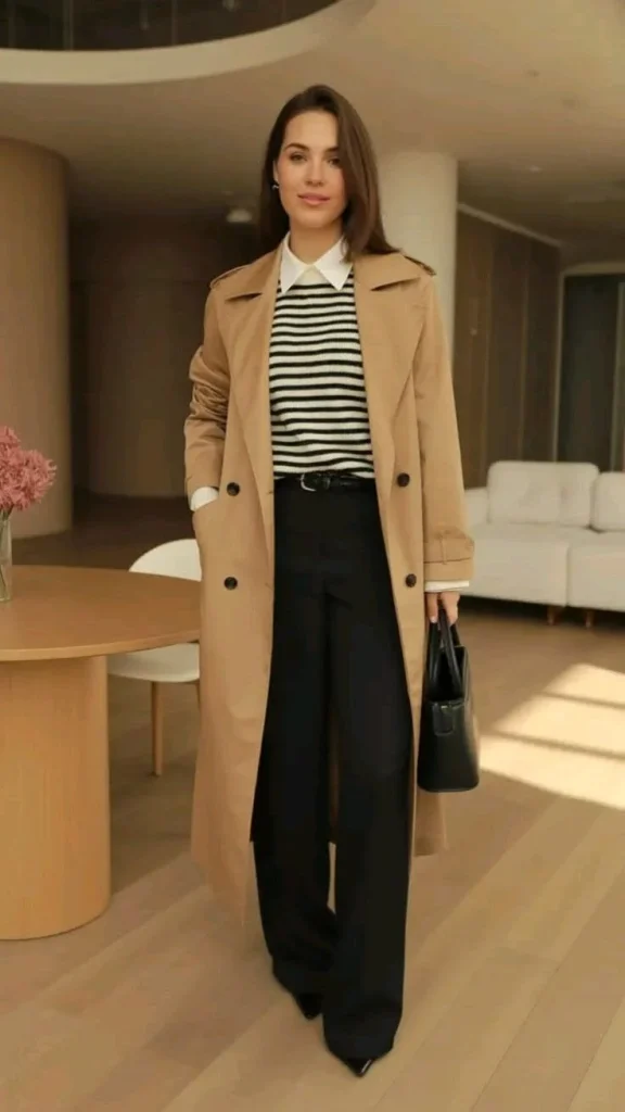 16 Fall Business Casual Outfits That Look Polished, Comfortable, and Effortlessly Stylish 17 Trench Coat With Office Essentials