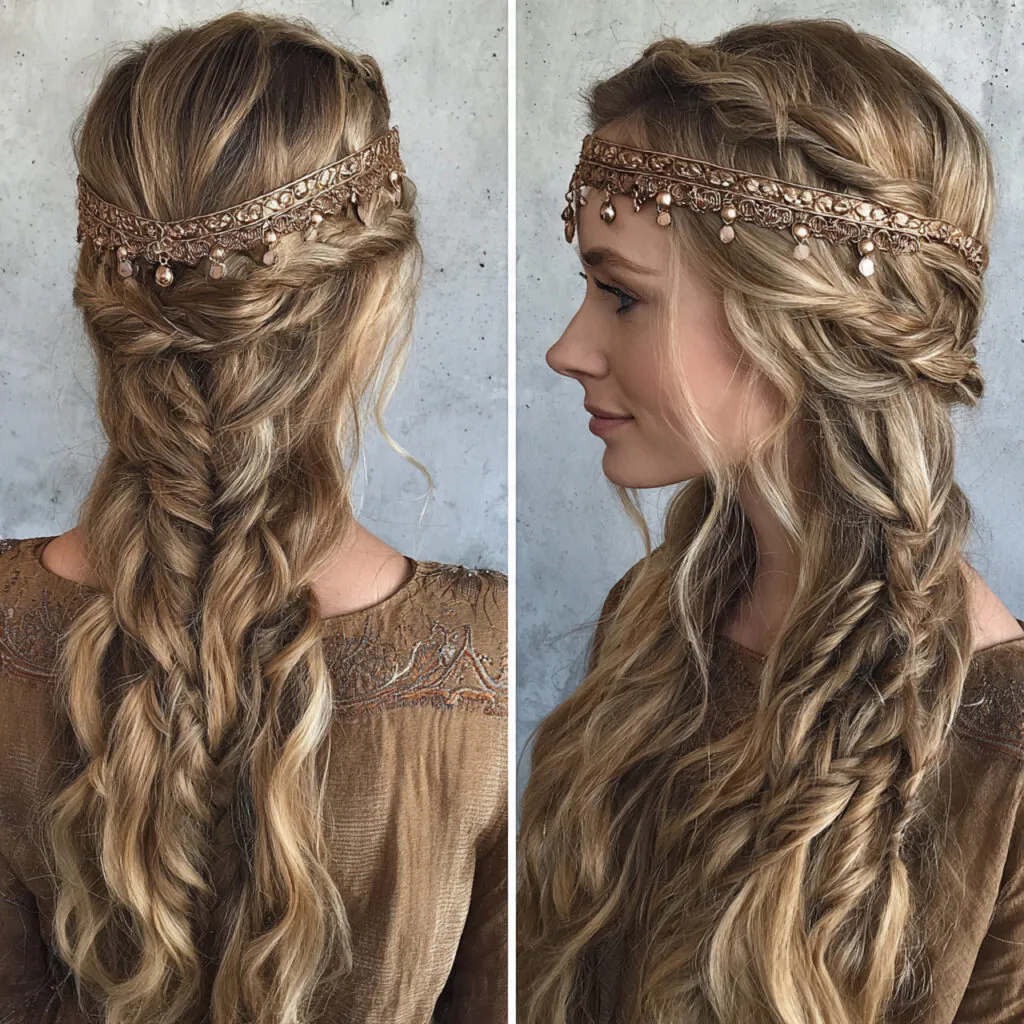 13 Headband Hairstyles That Instantly Upgrade Your Look (Zero Effort, Maximum Style) 6 boho braids with a headband