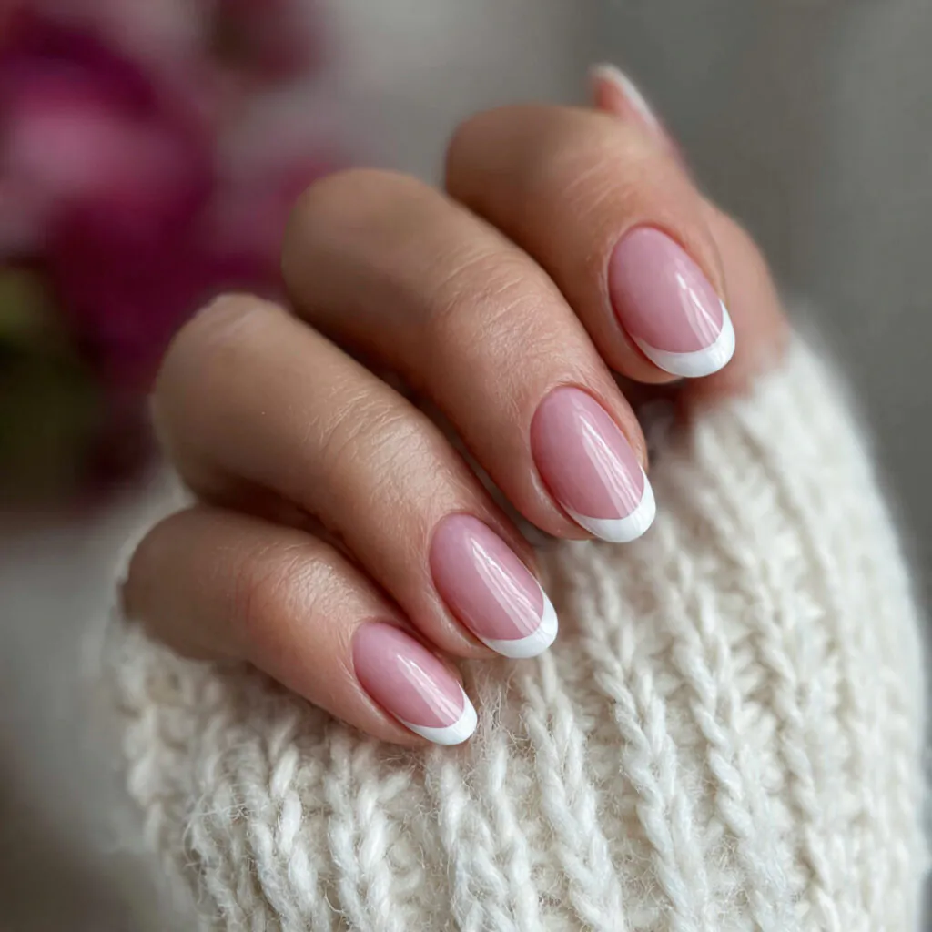 14 Short Oval Nails That Are Cute, Chic, and Seriously Easy to Wear Right Now 2 classic french short oval nails