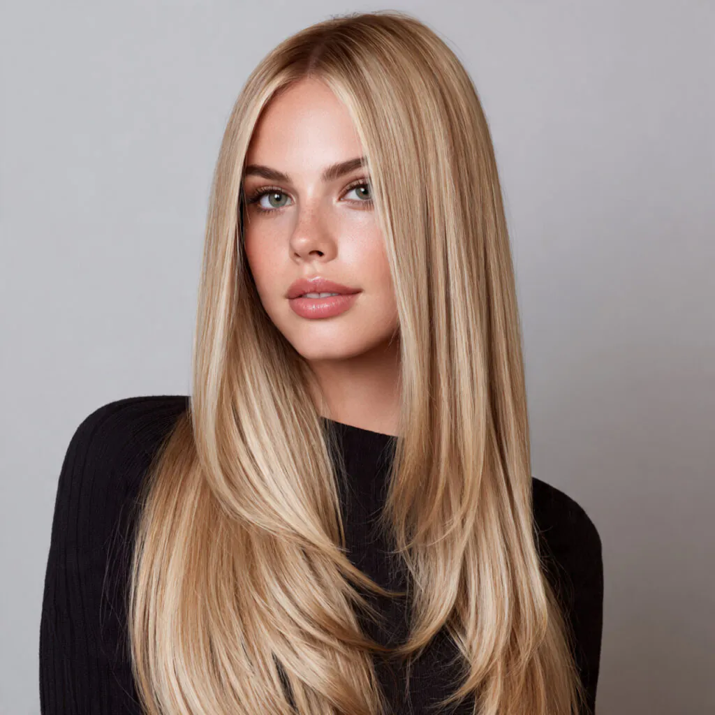 15 Straight Hairstyles Ideas That Make Sleek Hair Look Effortlessly Chic 2 classic middle part straight hair