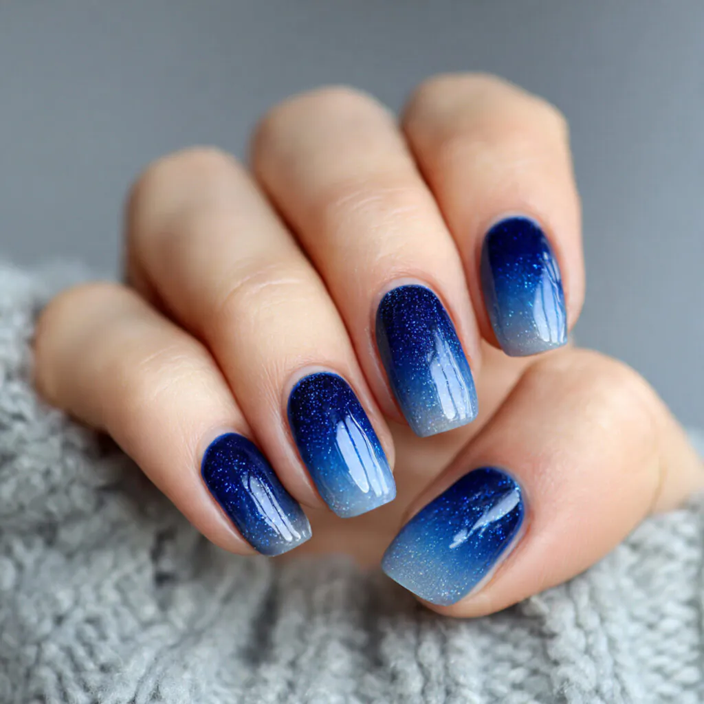 13 Navy Blue Nails Ideas That Look Expensive, Chic, and Totally Copy-Worthy 6 navy blue ombre nails