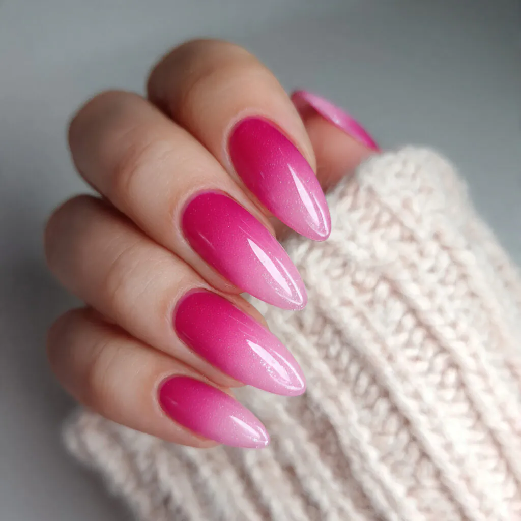 13 Pink Almond Nails That Are Cute, Classy, and Seriously Hard to Stop Staring At 6 ombre pink almond nails