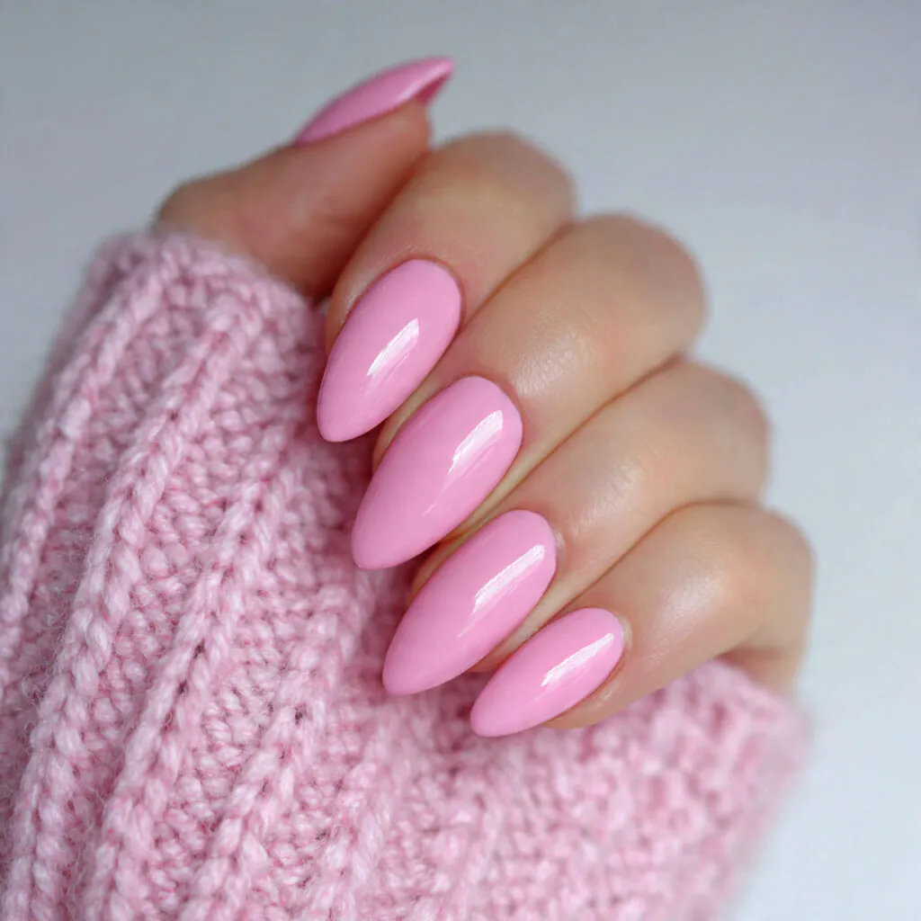13 Trending Almond Nails That Are Everywhere Right Now (And Honestly… I’m Obsessed) 9 pink almond nails 1
