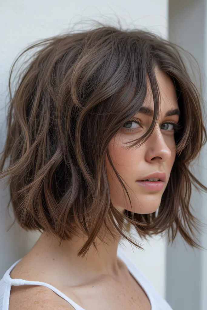 18 Short Haircuts for Round Faces Ideas That Instantly Slim, Lift, and Serve Main Character Energy 11 Choppy Bob with Piecey Ends