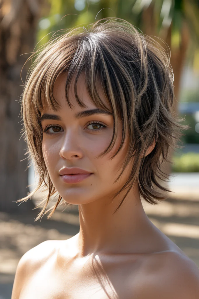 18 Short Haircuts for Round Faces Ideas That Instantly Slim, Lift, and Serve Main Character Energy 6 Shaggy Crop with Curtain Bangs